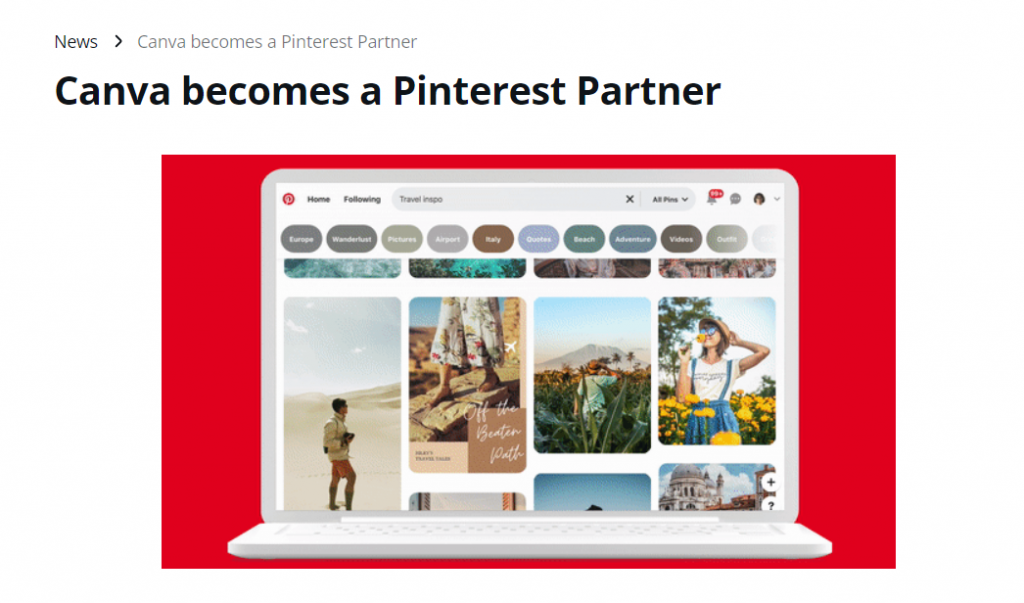 Canva para diseño y planificador de contenidos para Pinterest
